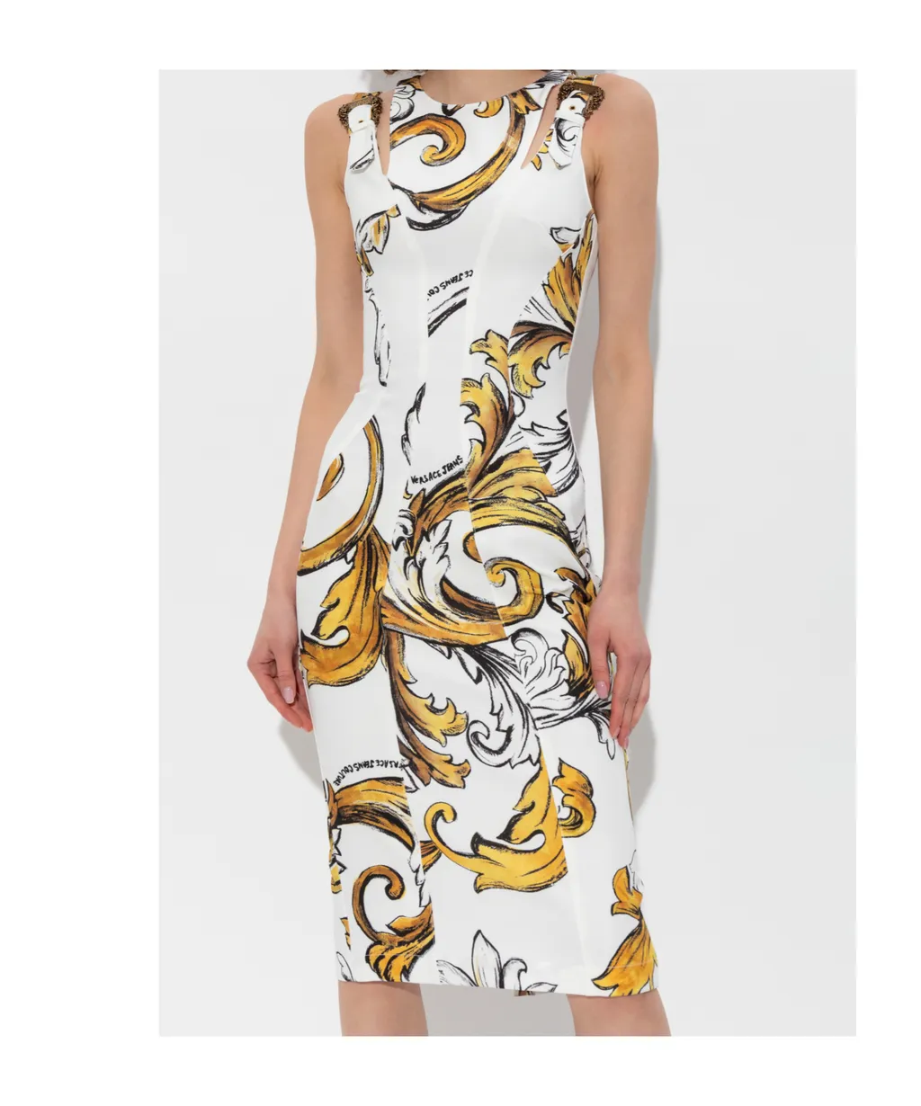 Couture Baroque Print Dress