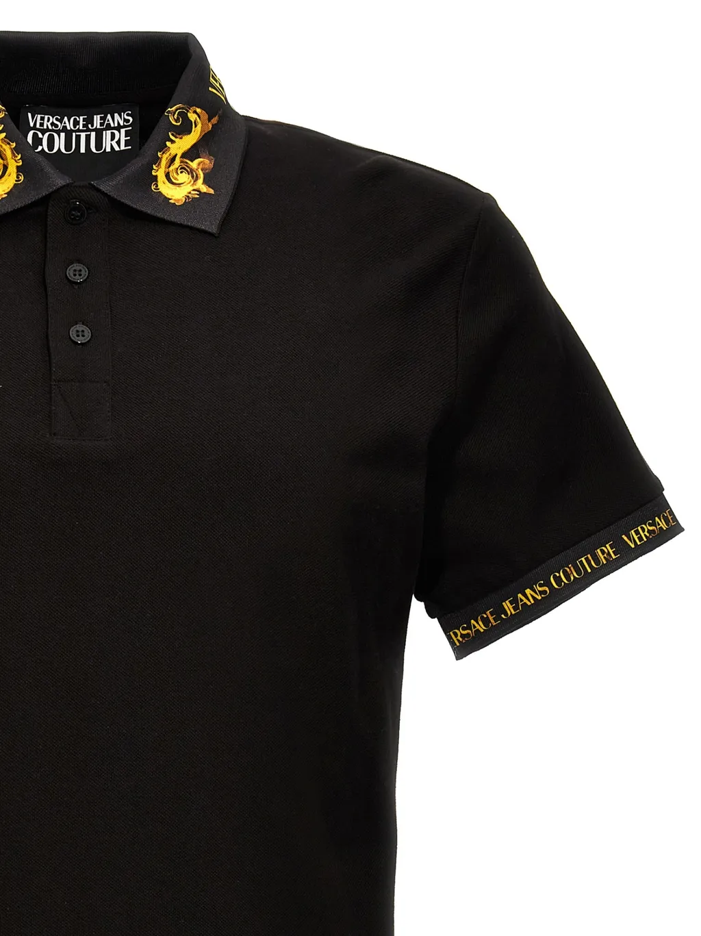 Barocco-Trim Short-Sleeved Polo Shirt