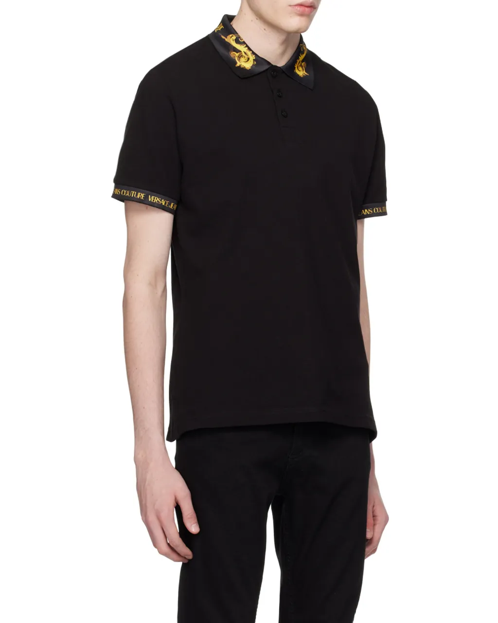Barocco-Trim Short-Sleeved Polo Shirt