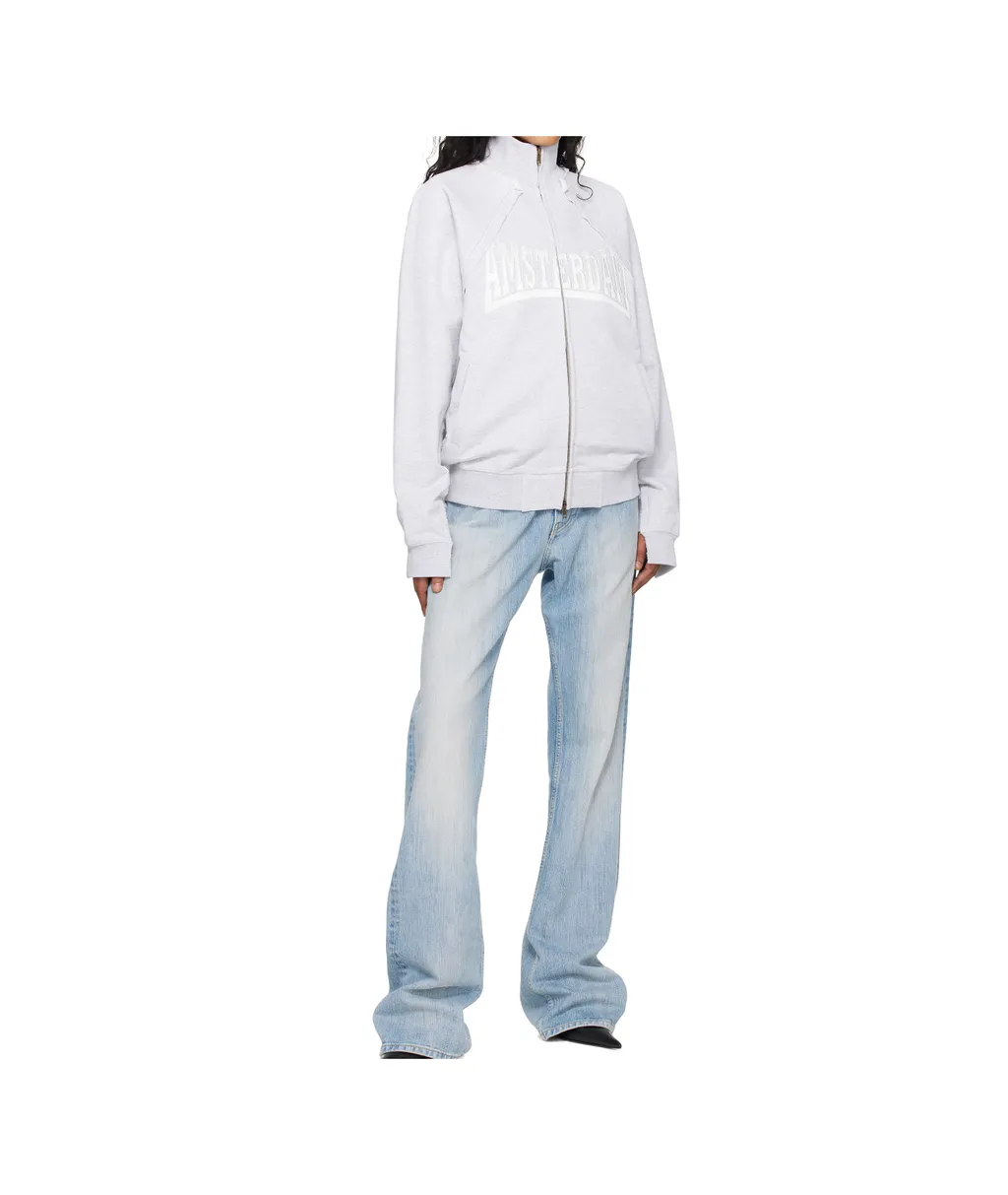Zip-Up Patch Sweatshirt Amsterdam