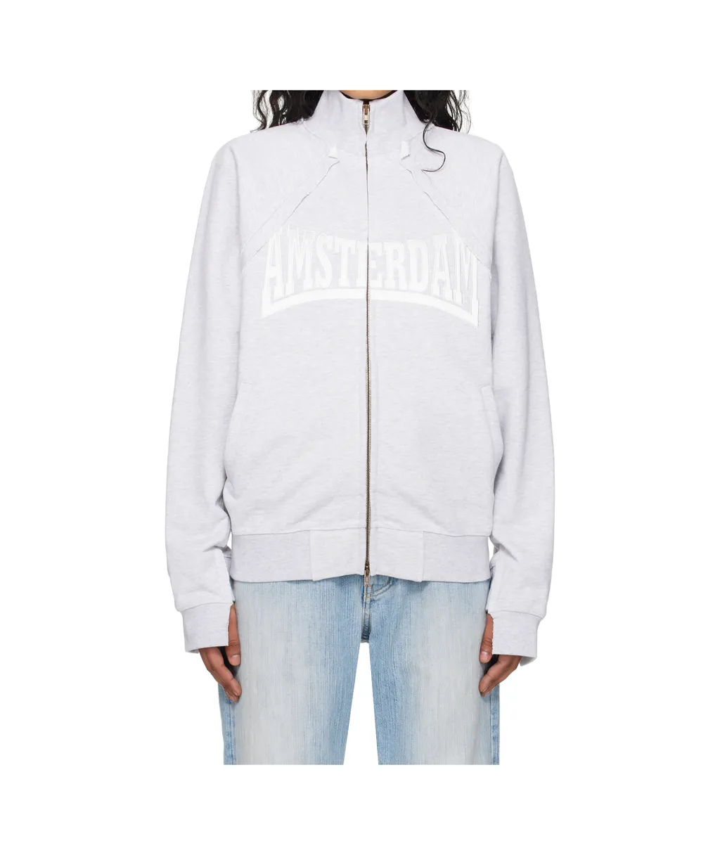 Zip-Up Patch Sweatshirt Amsterdam