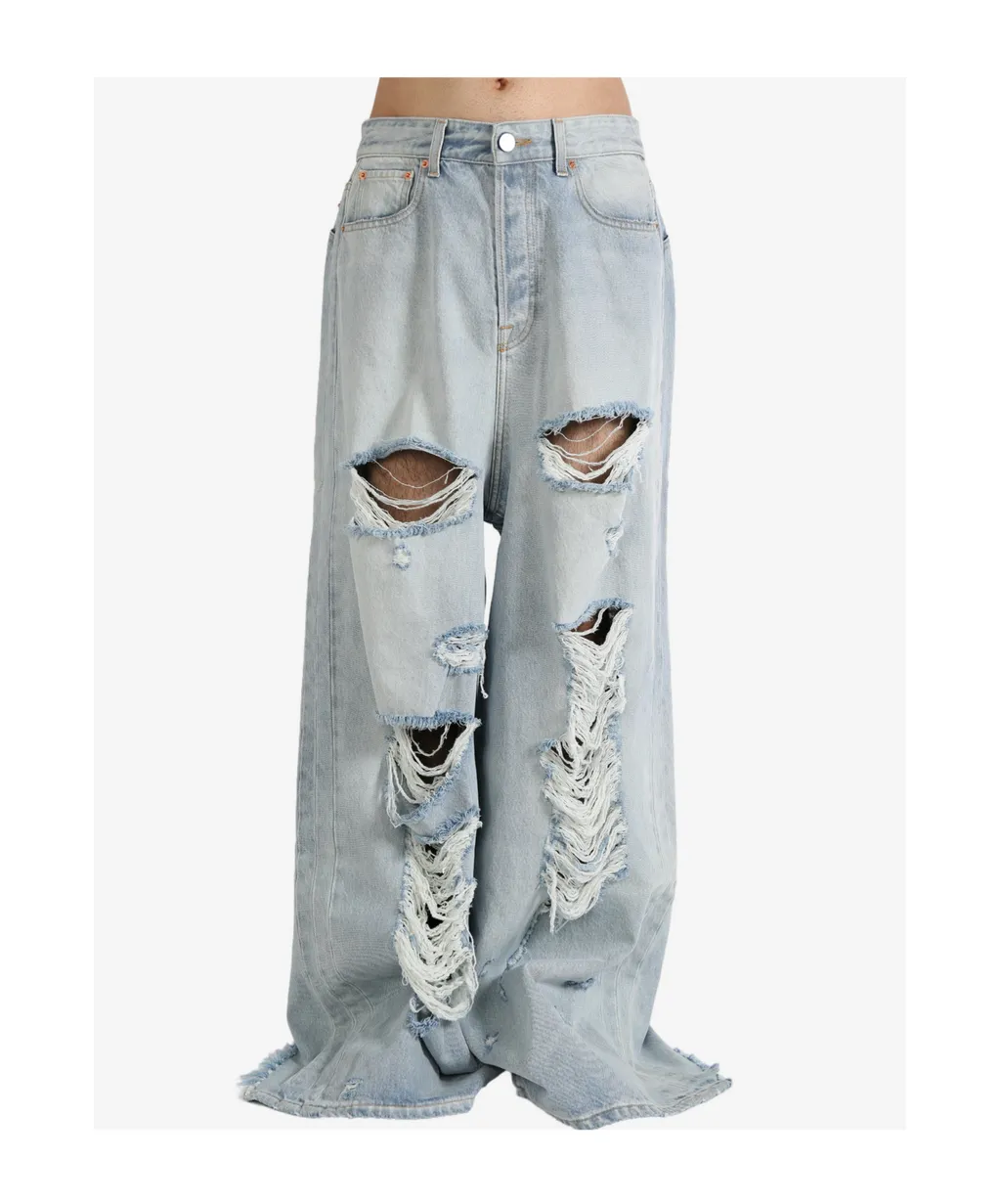Ripped Wide-Leg Jeans