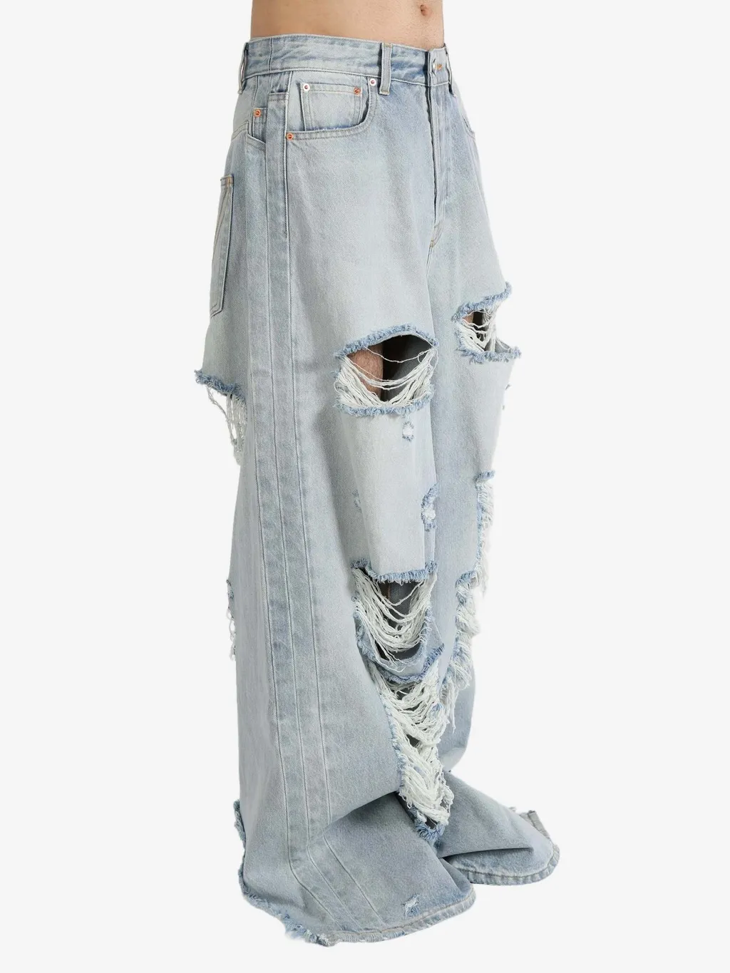 Ripped Wide-Leg Jeans