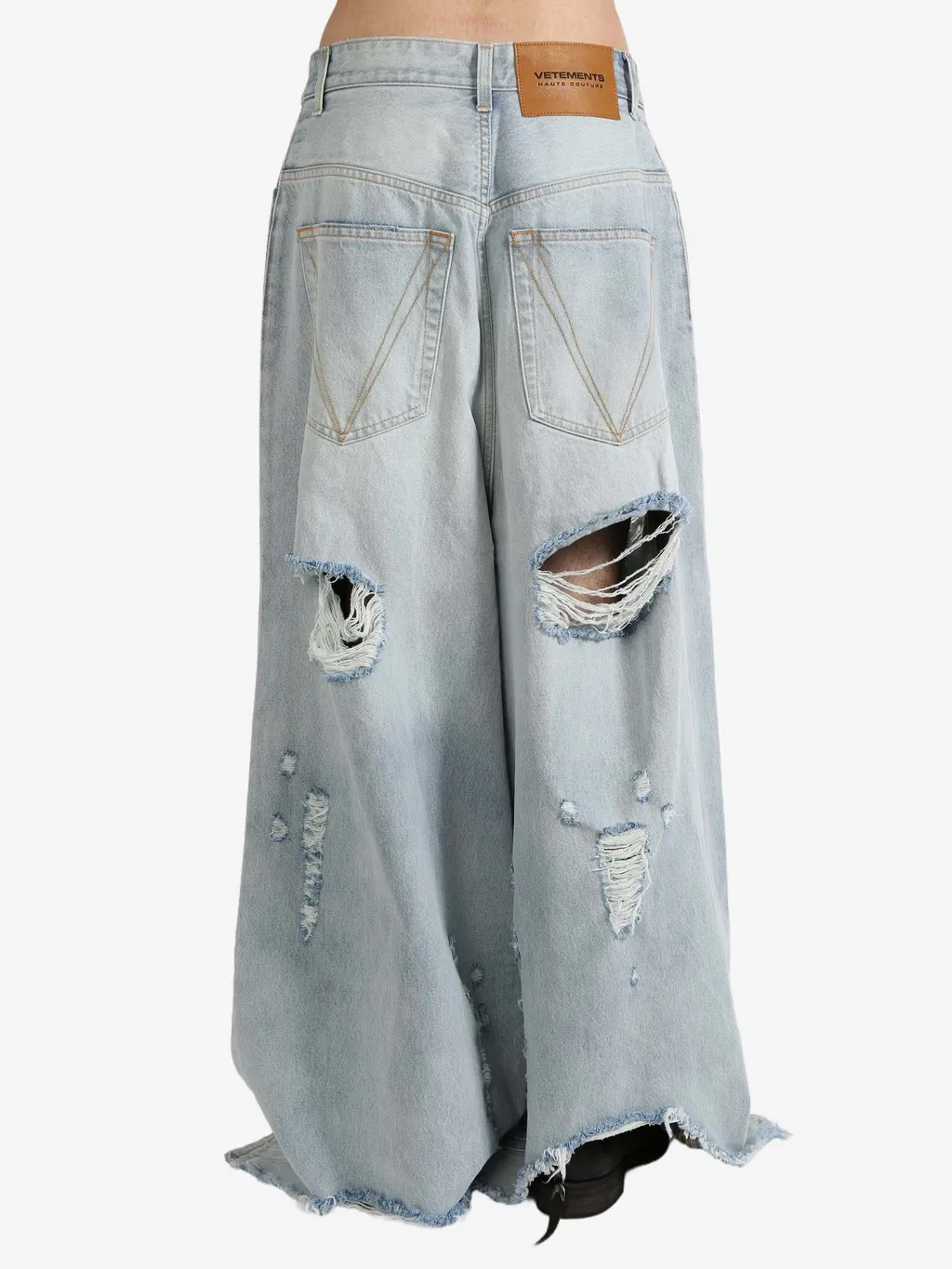 Ripped Wide-Leg Jeans