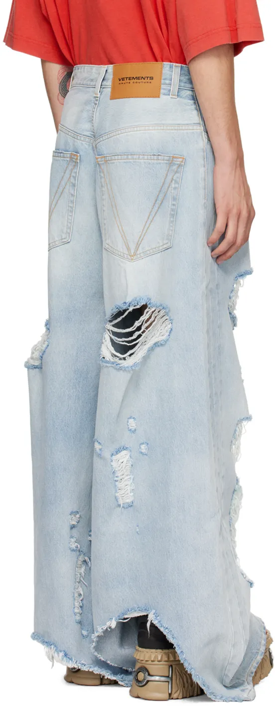 Ripped Wide-Leg Jeans