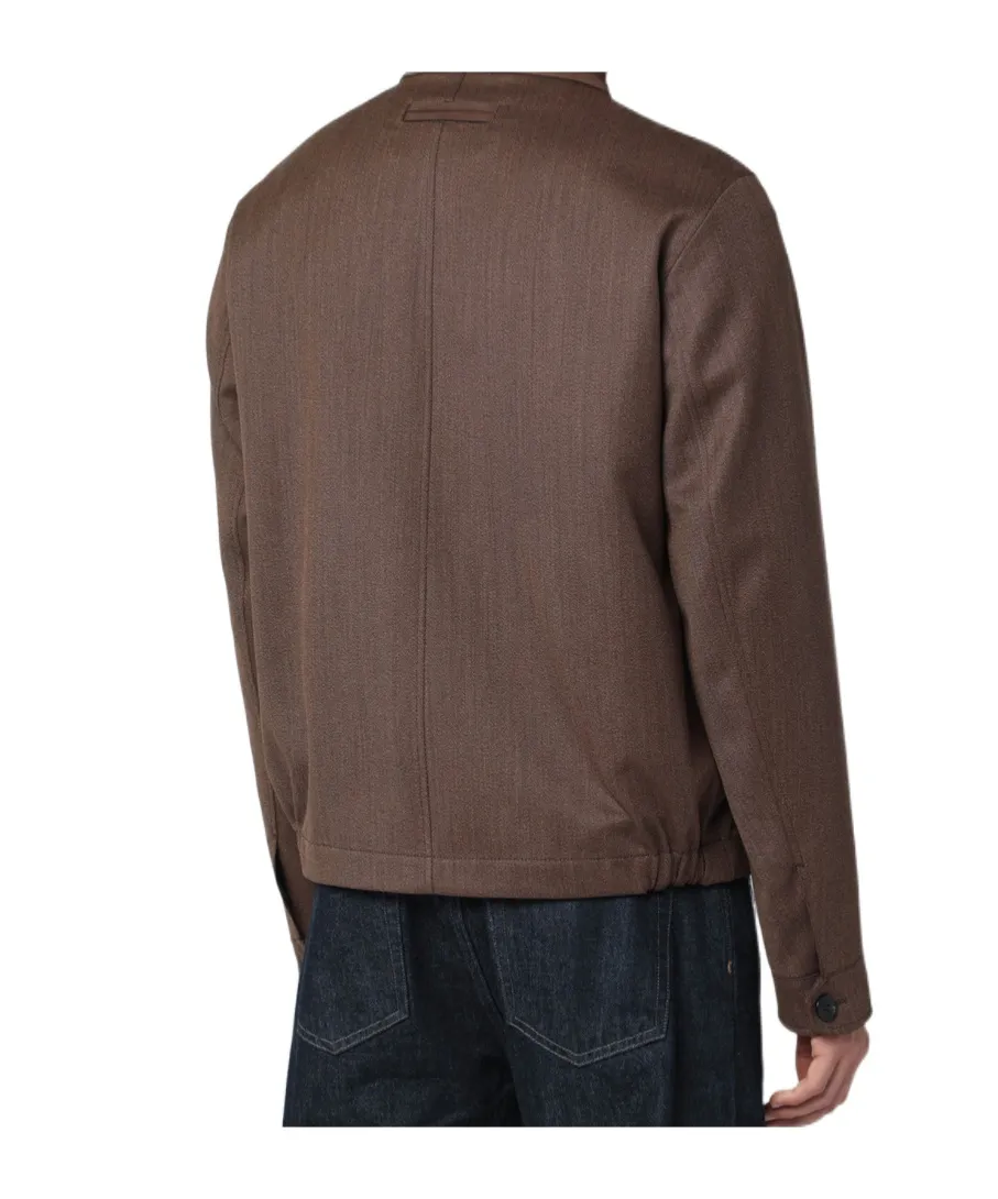 Long-Sleeved Straight-Hem Jacket