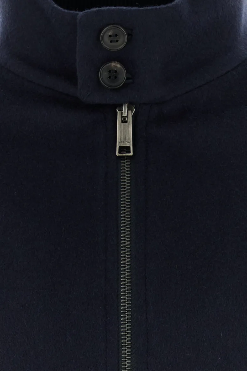Zipped High Neck Bomber Jacket