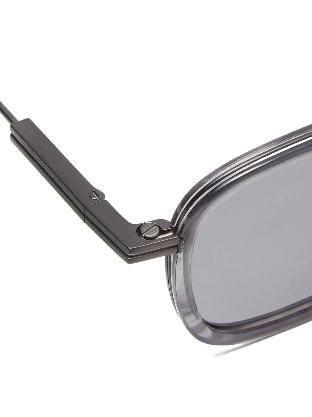 Striped Grey Havana Titanium And Acetate Sunglasses