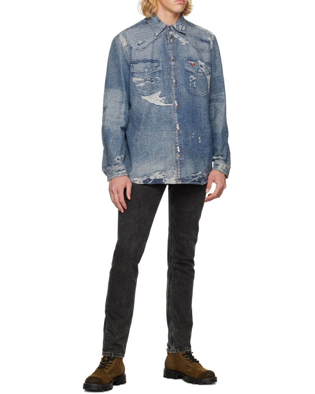 Distressed Denim Shirt