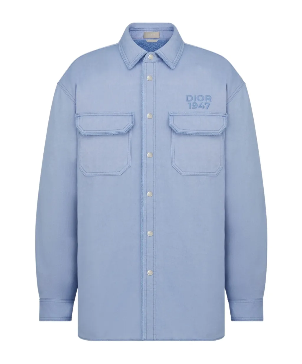 1947 Logo Embroidered Long-Sleeved Overshirt