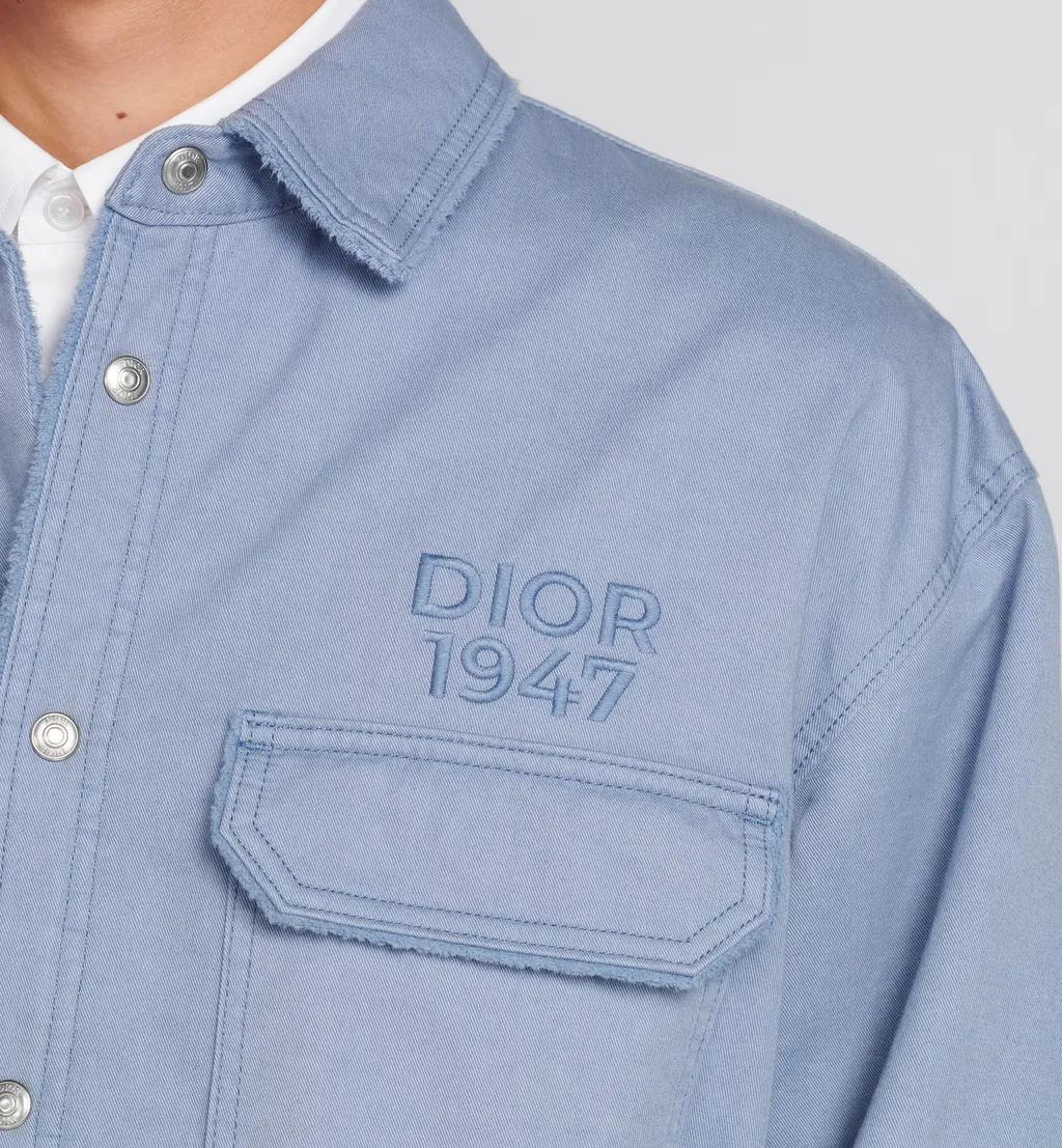 1947 Logo Embroidered Long-Sleeved Overshirt
