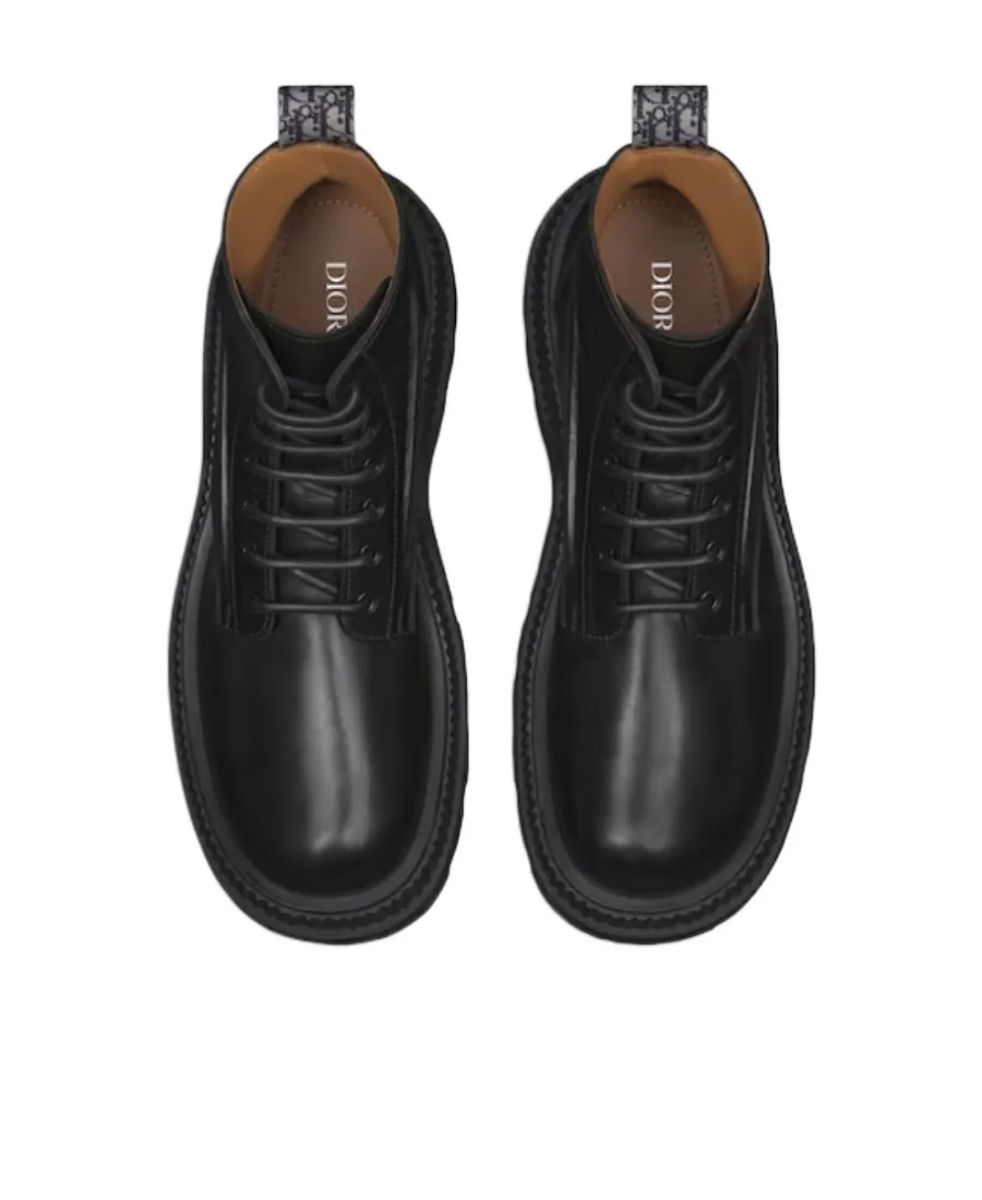 Oblique Printed Round-Toe Boots