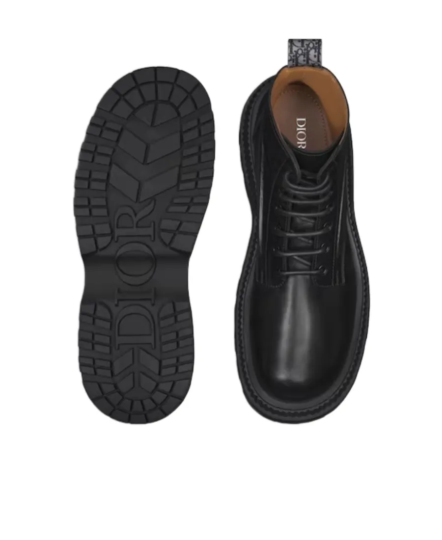 Oblique Printed Round-Toe Boots
