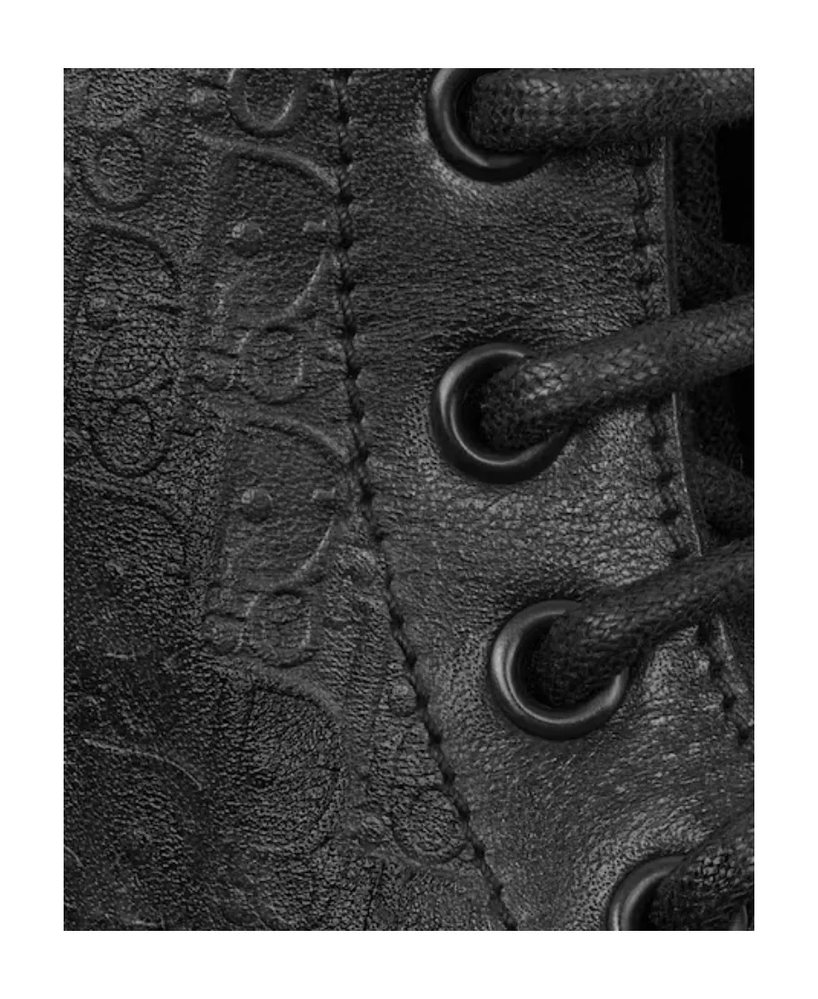 Oblique Printed Round-Toe Boots