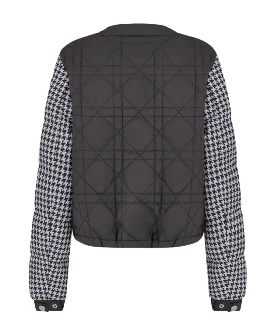 Houndstooth Zip-Up Jacket