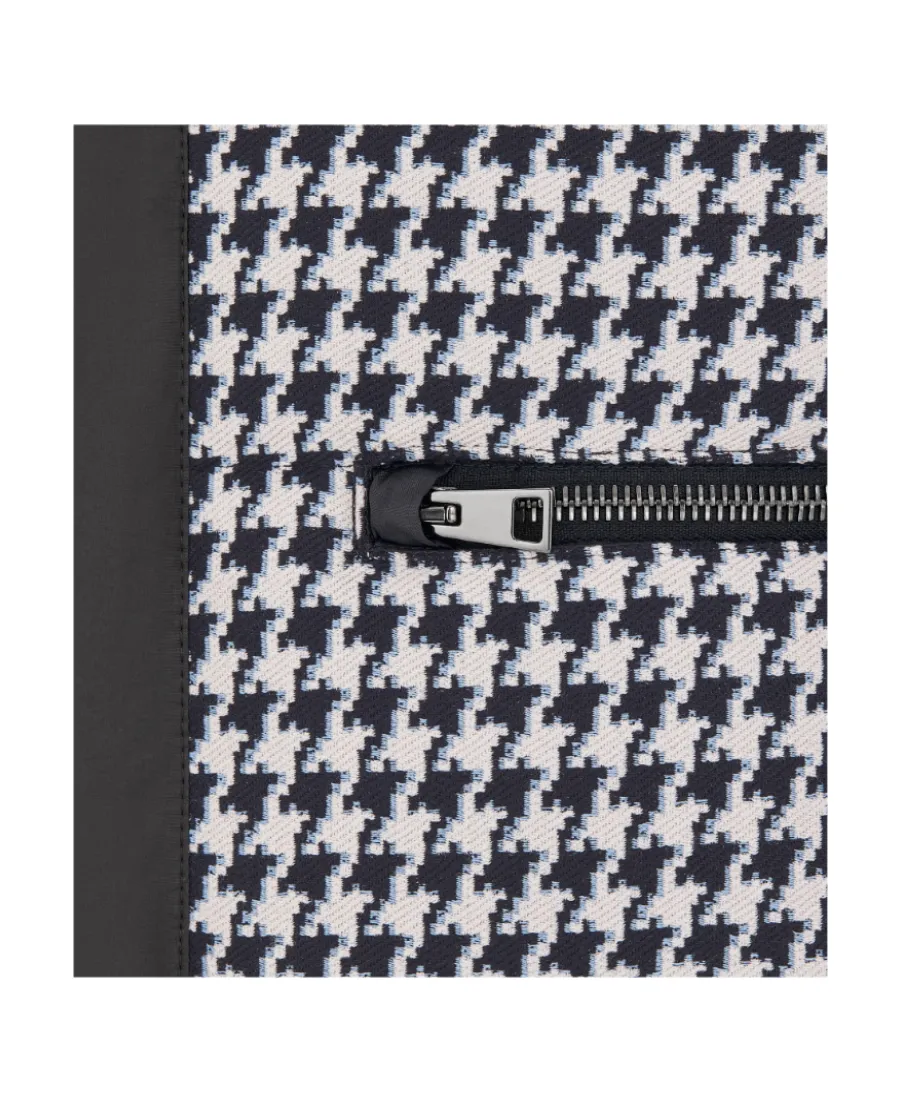 Houndstooth Zip-Up Jacket