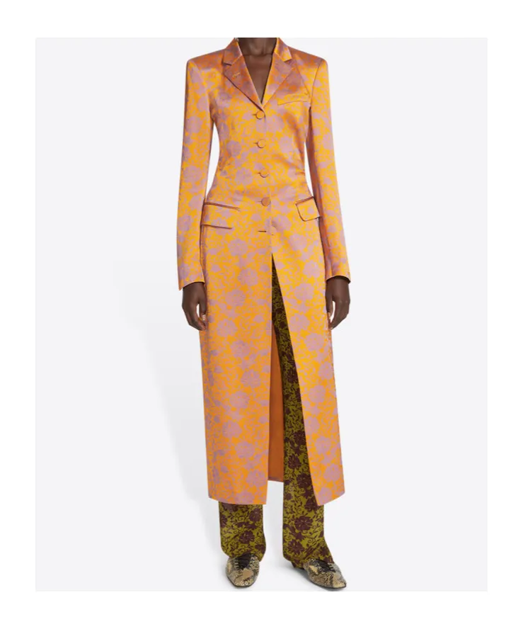 Jacquard Single-Breasted Coat