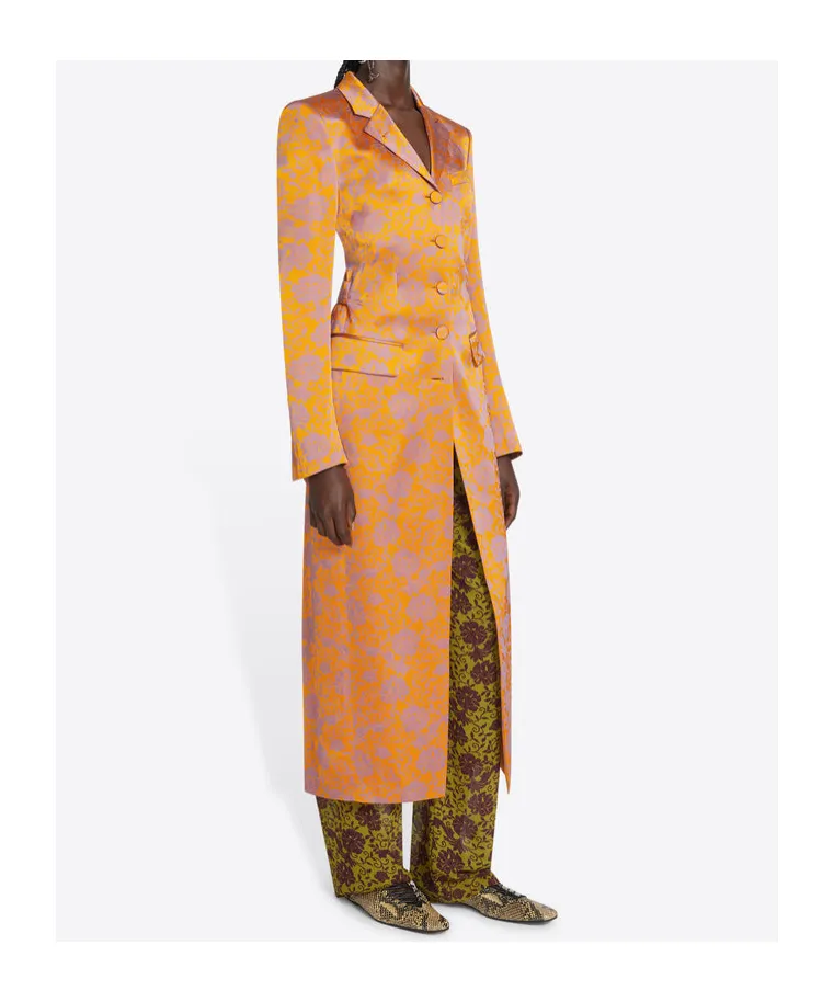 Jacquard Single-Breasted Coat