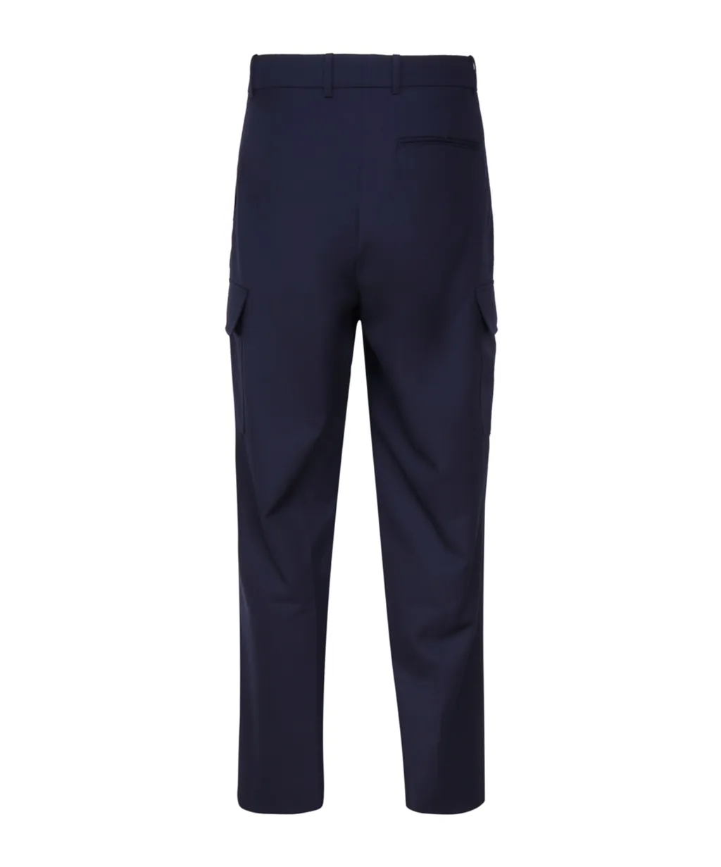 Mid-Rise Twill Cargo Trousers