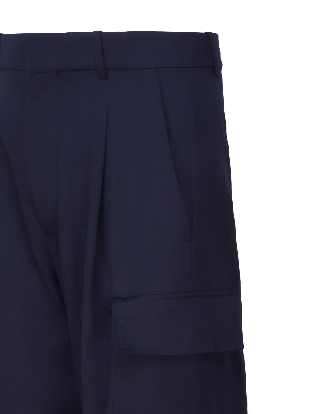Mid-Rise Twill Cargo Trousers