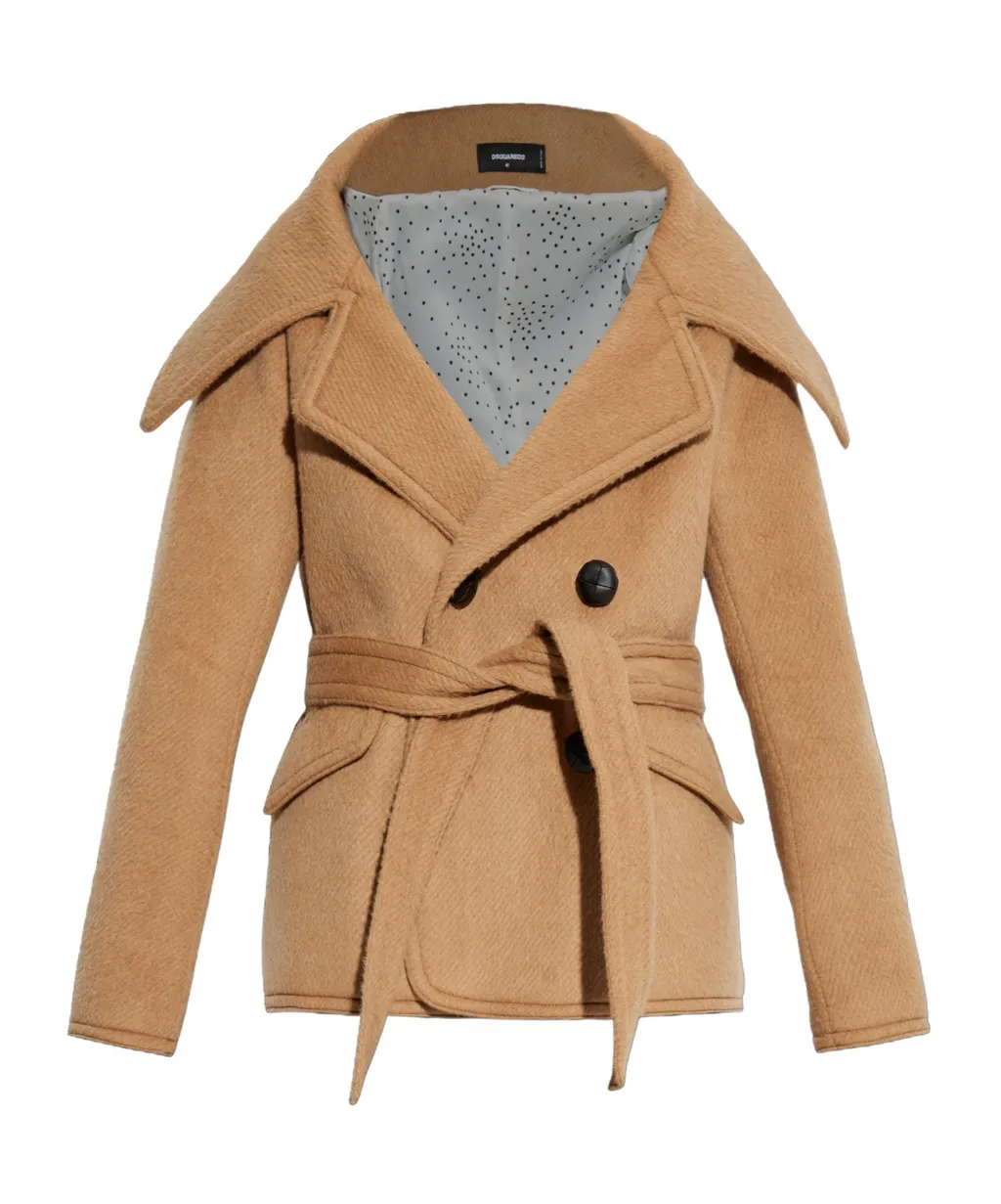 Double-Breasted Belted Coat