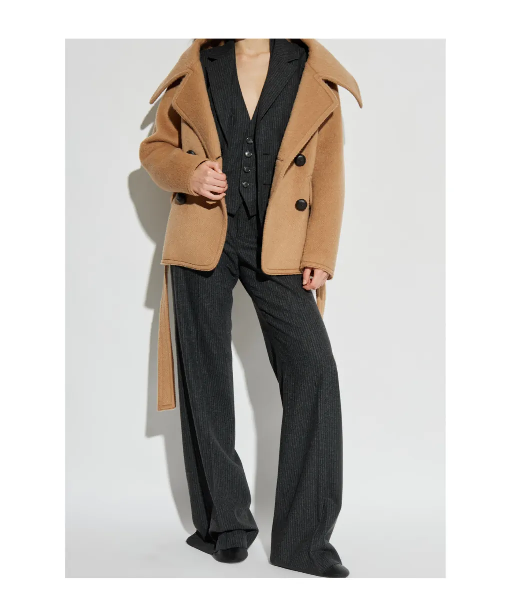 Double-Breasted Belted Coat