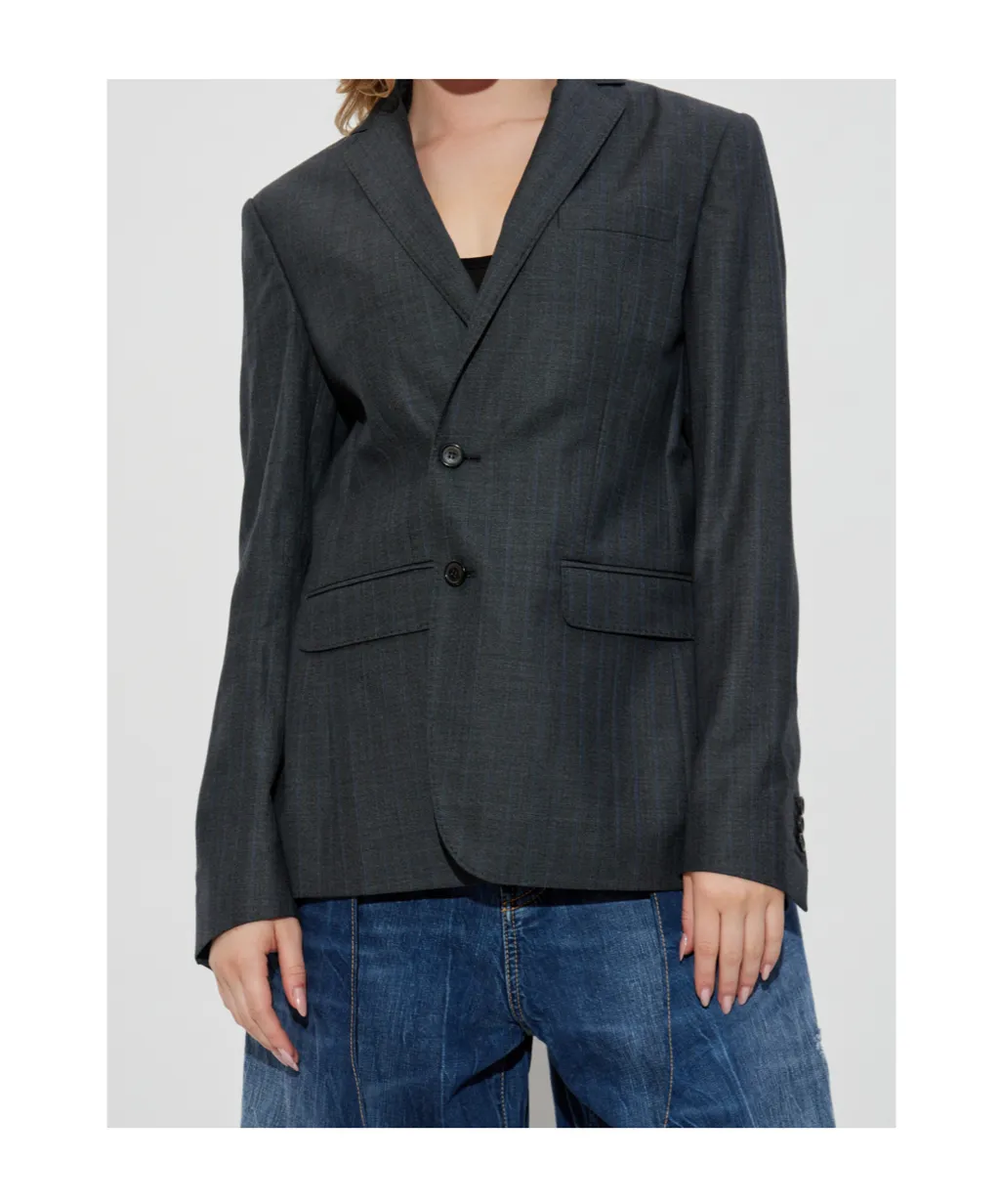 Single Breasted Pinstriped Blazer