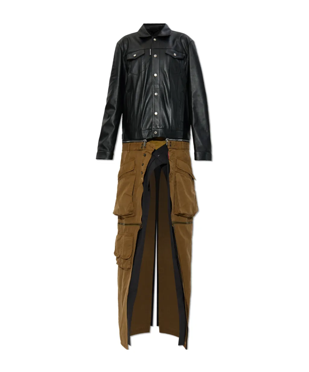 Snap-Button Leather Jacket