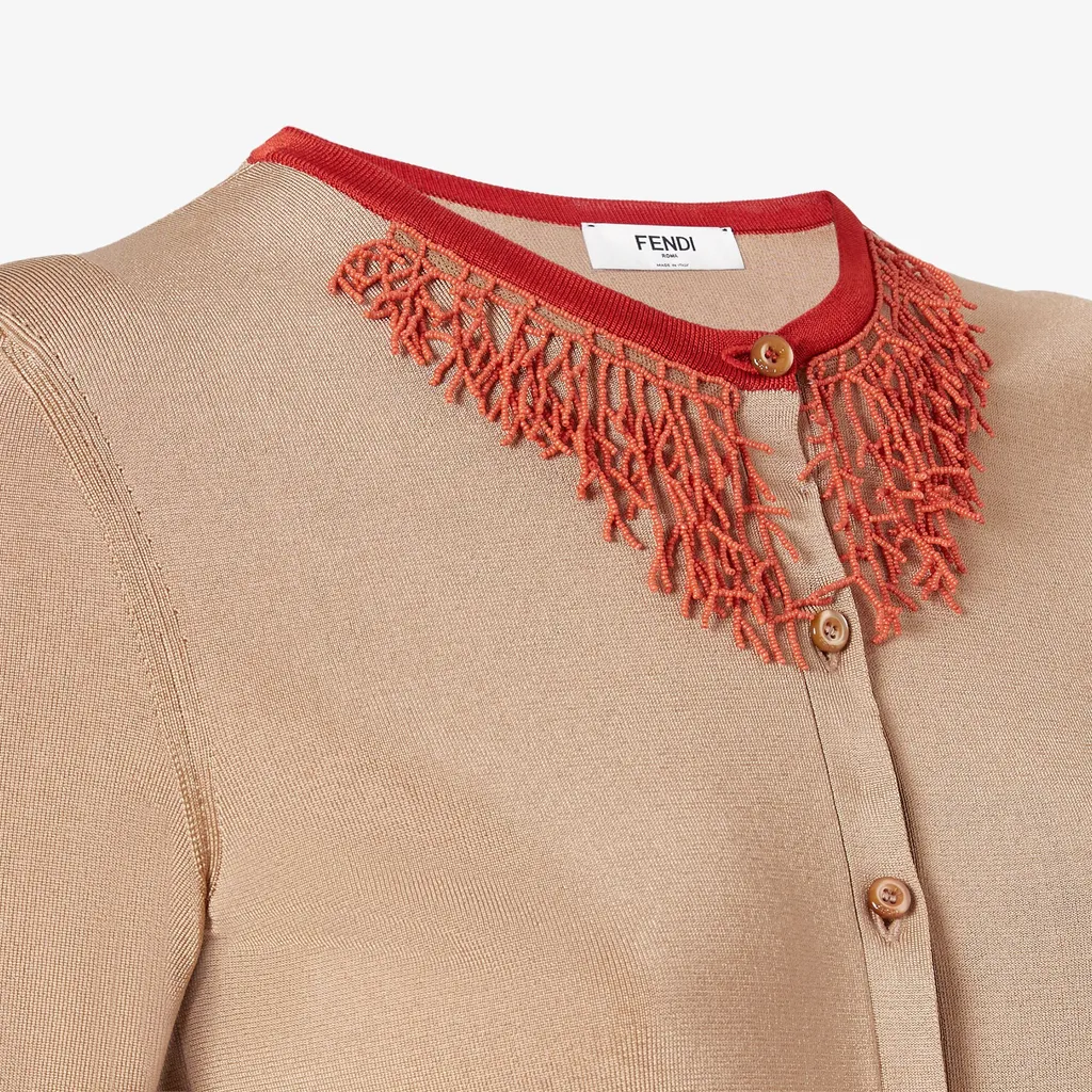 Viscose Cardigan With Corals