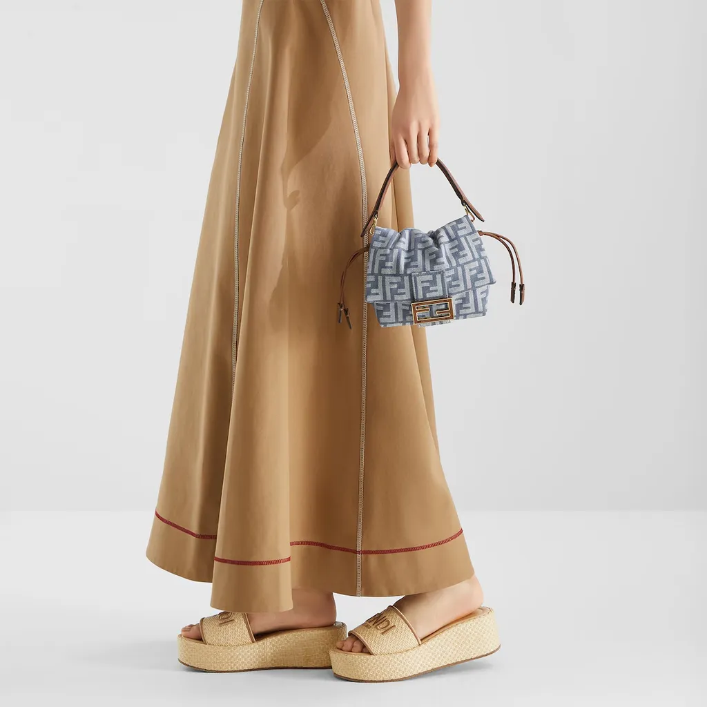 Mamma Baguette Ff Jacquard Small Shoulder Bag