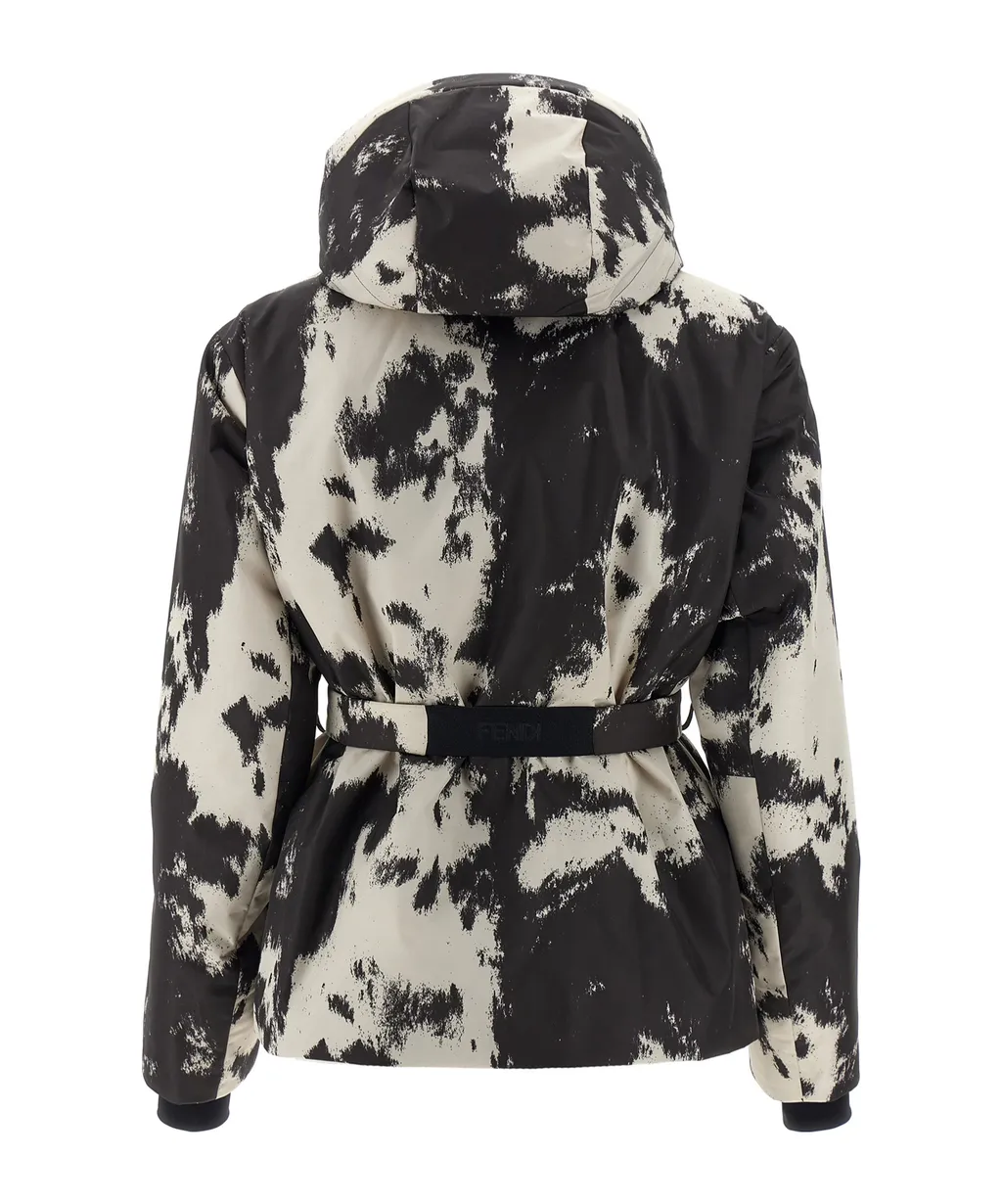 Frosted Fauna Belted Hooded Ski Jacket