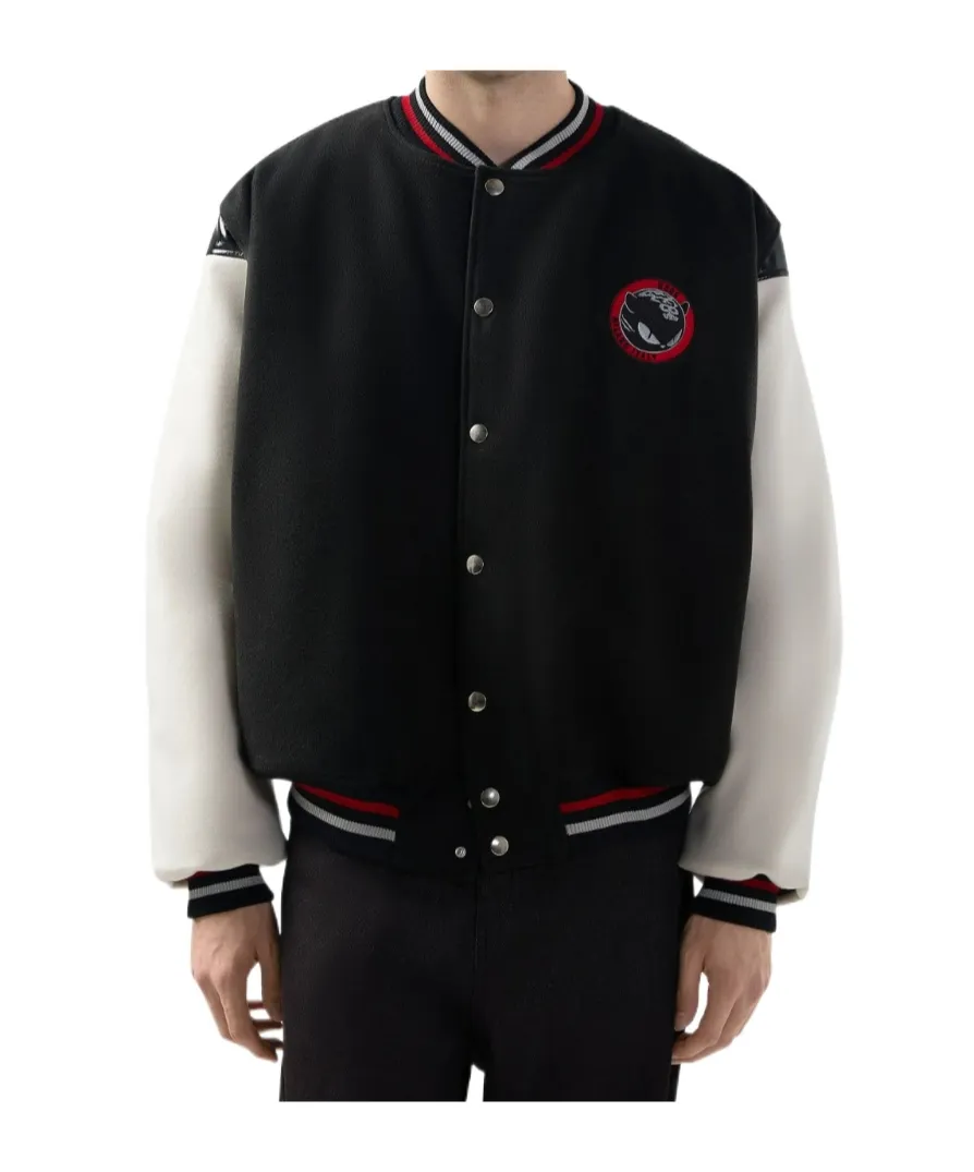 Logo Detailed Snapped Bomber Jacket
