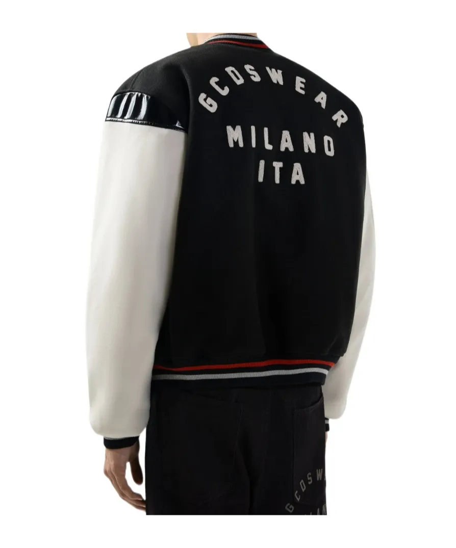 Logo Detailed Snapped Bomber Jacket