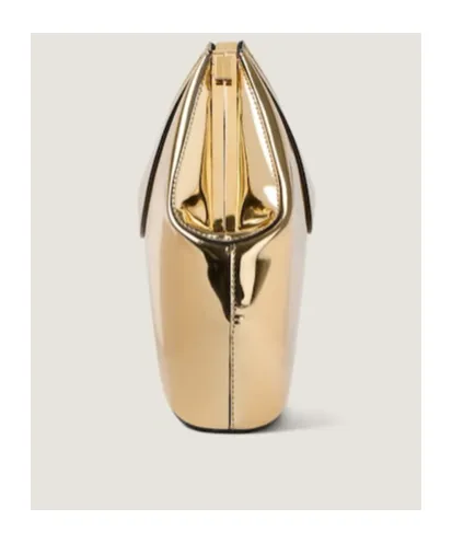 Golden Mirror Effect Facet Clutch Bag