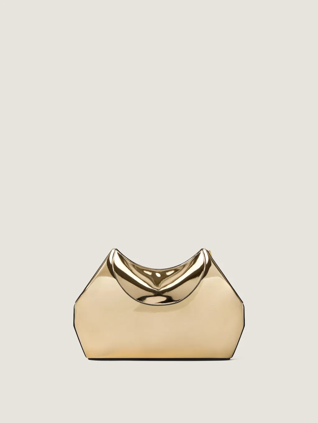 Golden Mirror Effect Facet Clutch Bag