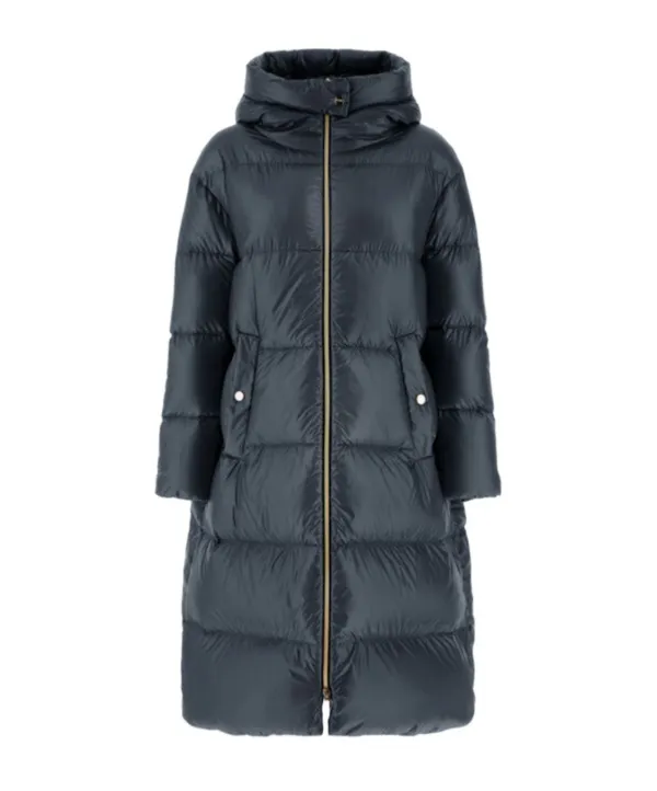 Padded Zip-Up Long Coat