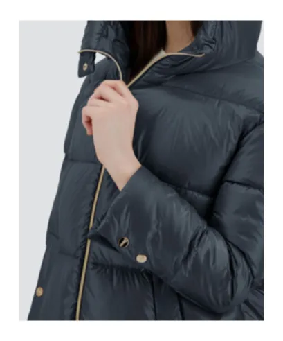 Padded Zip-Up Long Coat