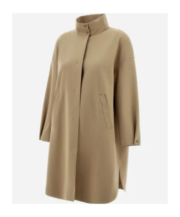 High-Neck Long Sleeved Coat