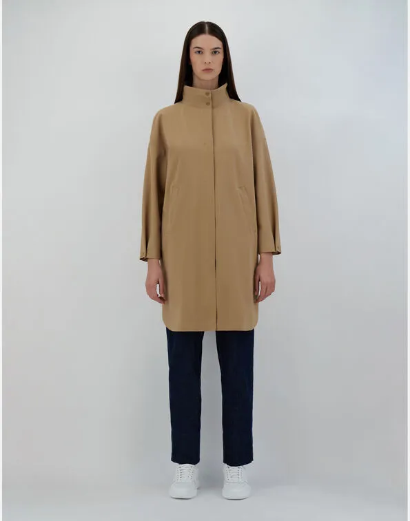 High-Neck Long Sleeved Coat