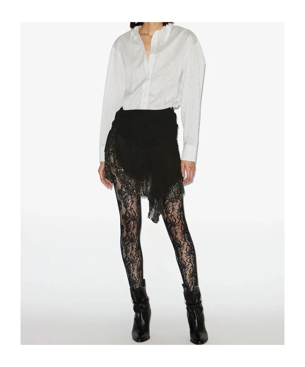 Embellished Asymmetric Ruffled Skirt