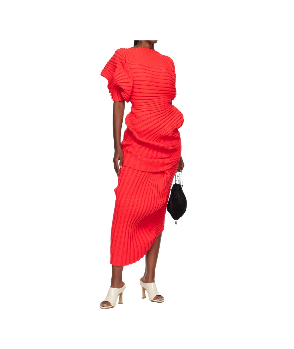 Ribbed-Knit Short-Sleeved Top