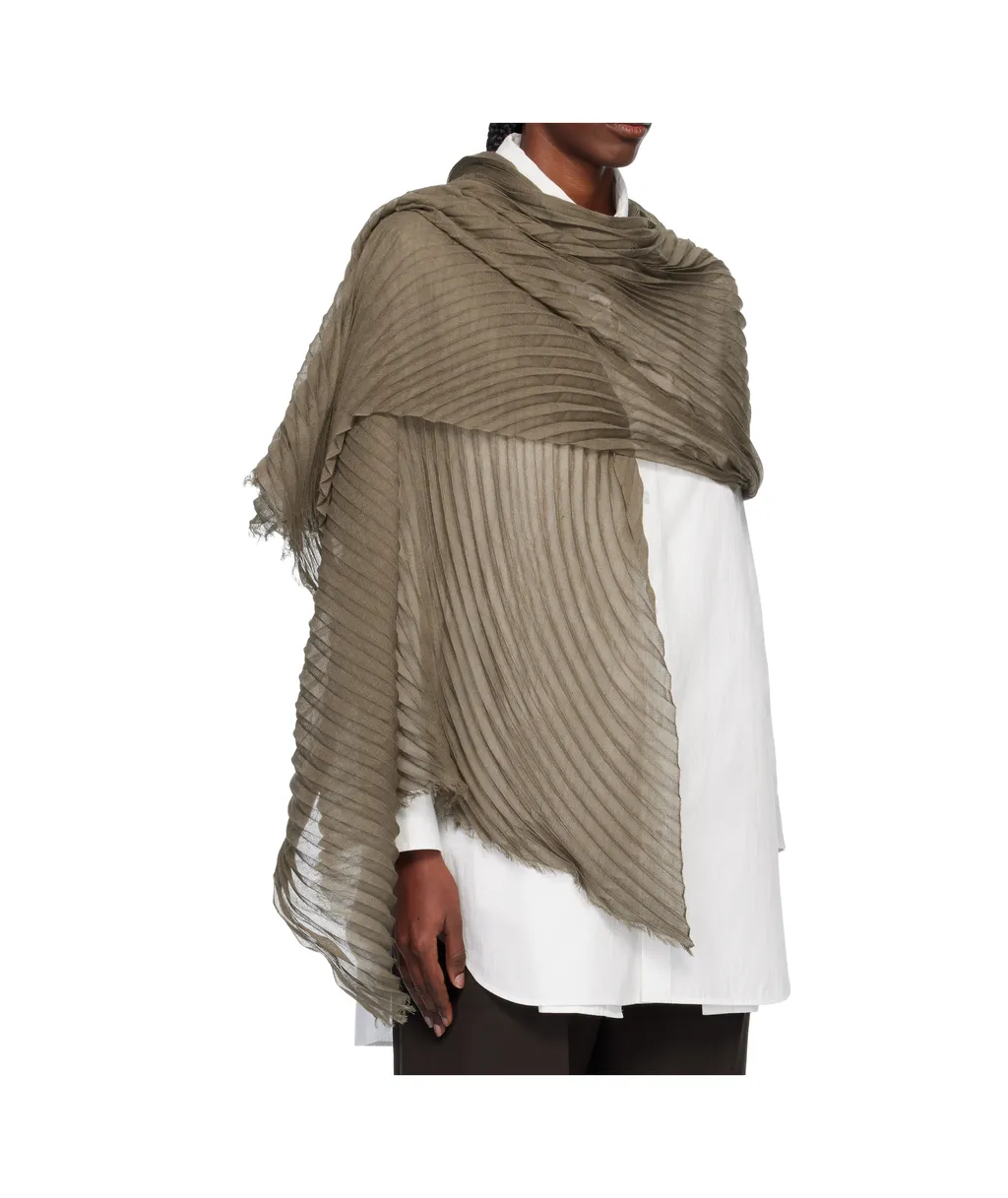 Pleated Silk Scarf