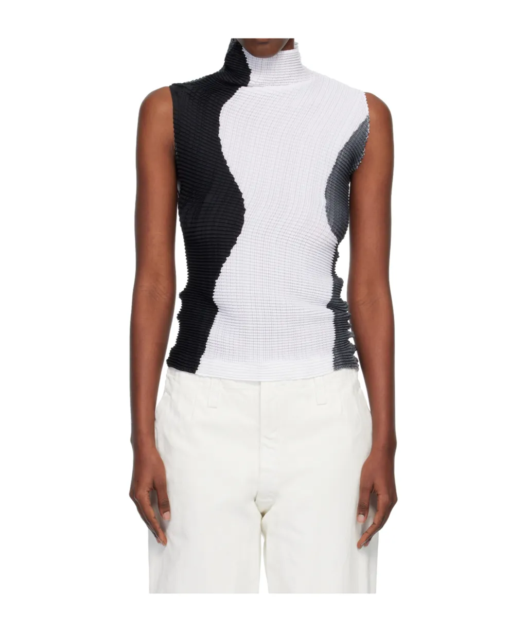 Abstract Pleats Vest