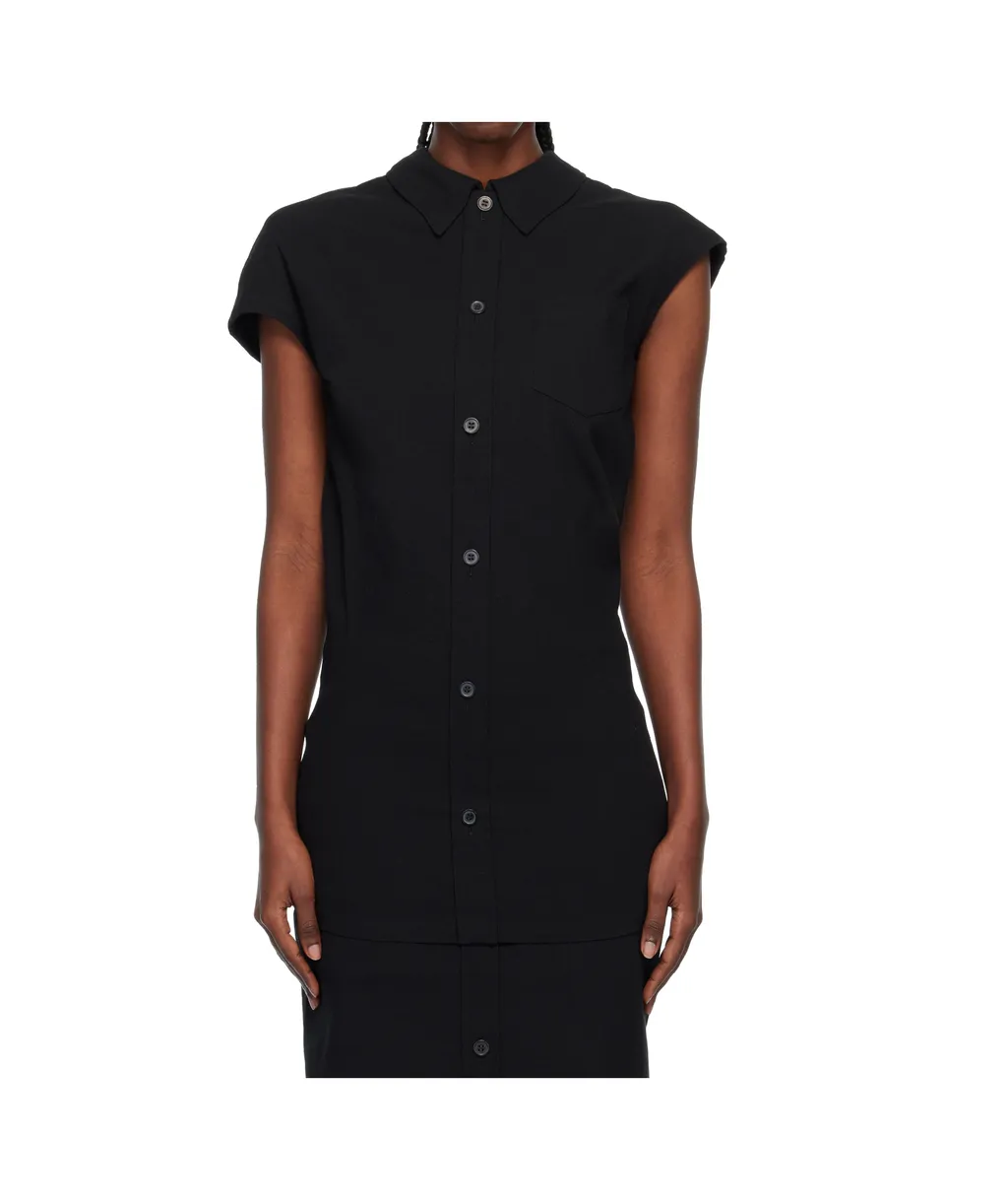 Short-Sleeve Top With Button Fastening