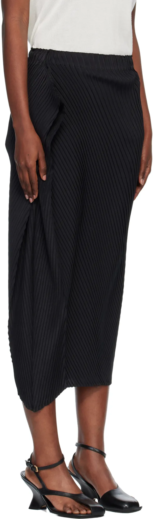Pleated Asymmetric Skirt