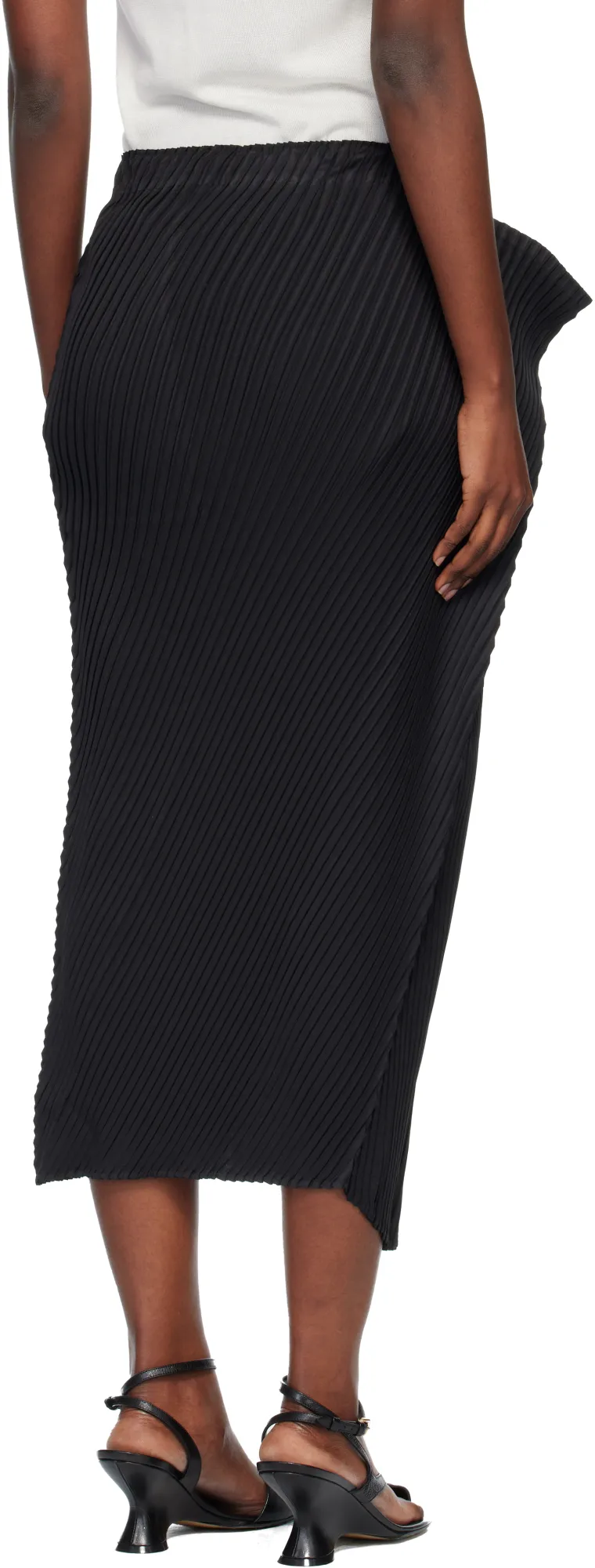 Pleated Asymmetric Skirt