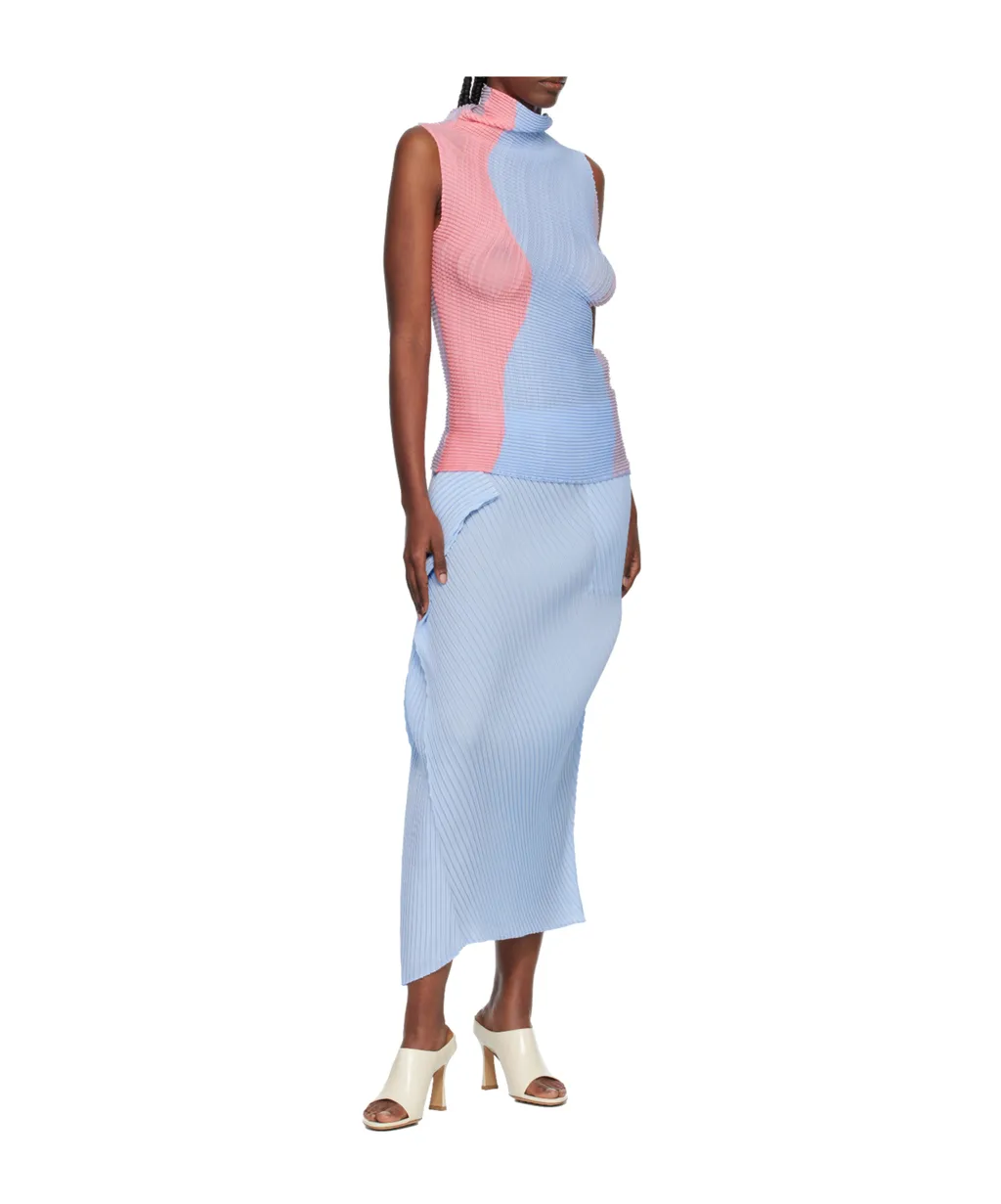 Pleated Two-Tone Top
