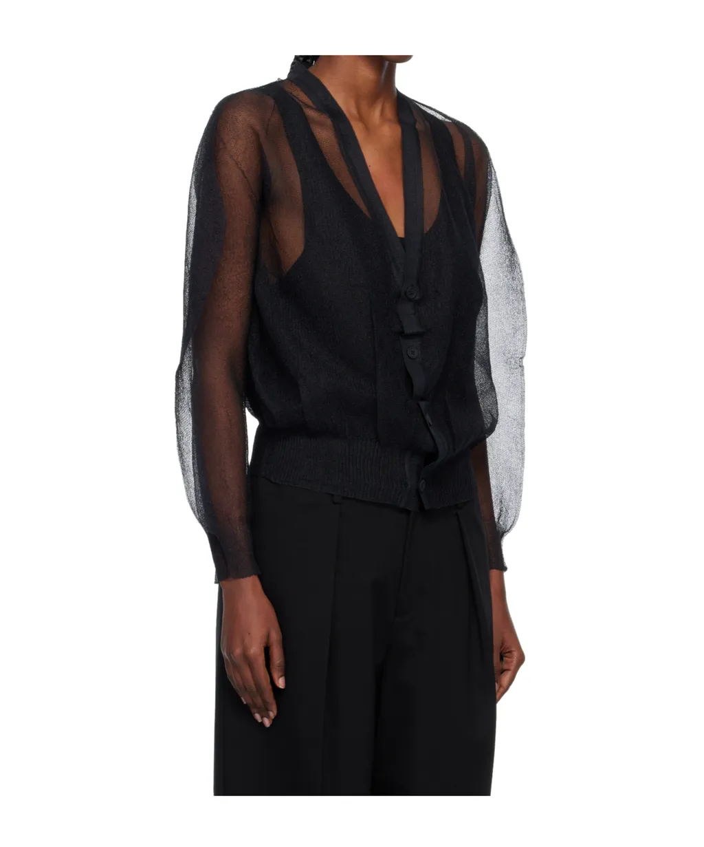 Sheer Knit Nylon Cardigan