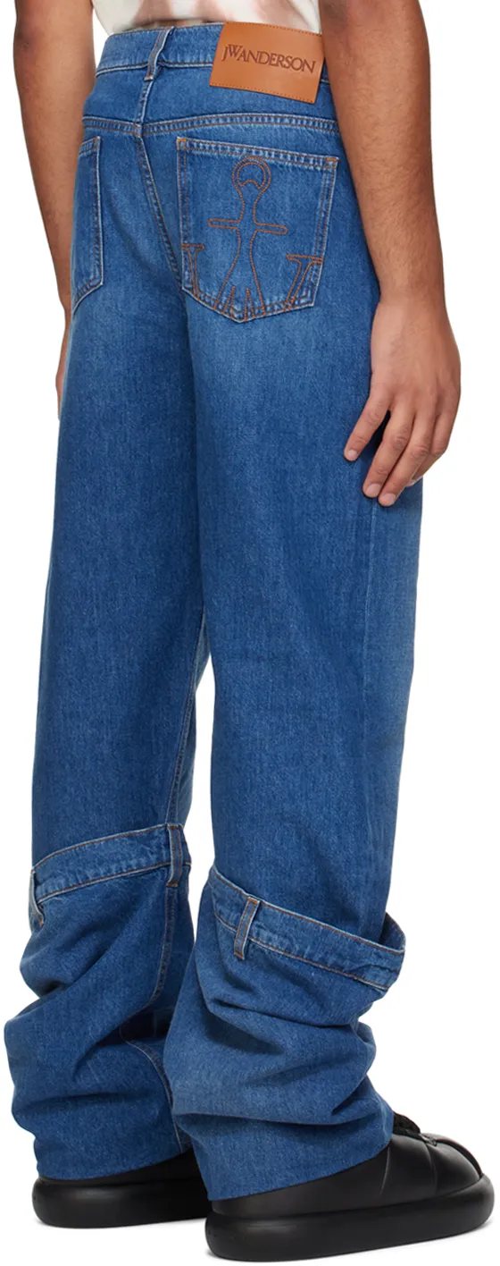 Logo Patch Distressed Jeans