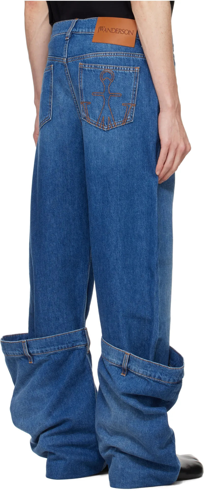 Logo Patch Distressed Jeans